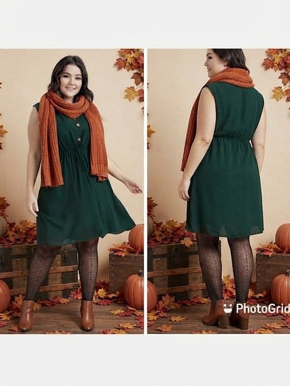 Bloomchic Plain Ties Front Button Pocket V Neck Dress